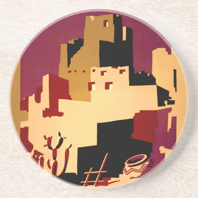 Western Southwest Pueblo WPA National Underlägg Sandsten (Framsidan)