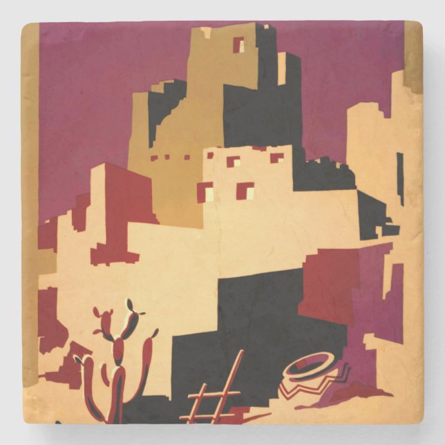 Western Southwest Pueblo WPA National Underlägg Sten (Framsidan)