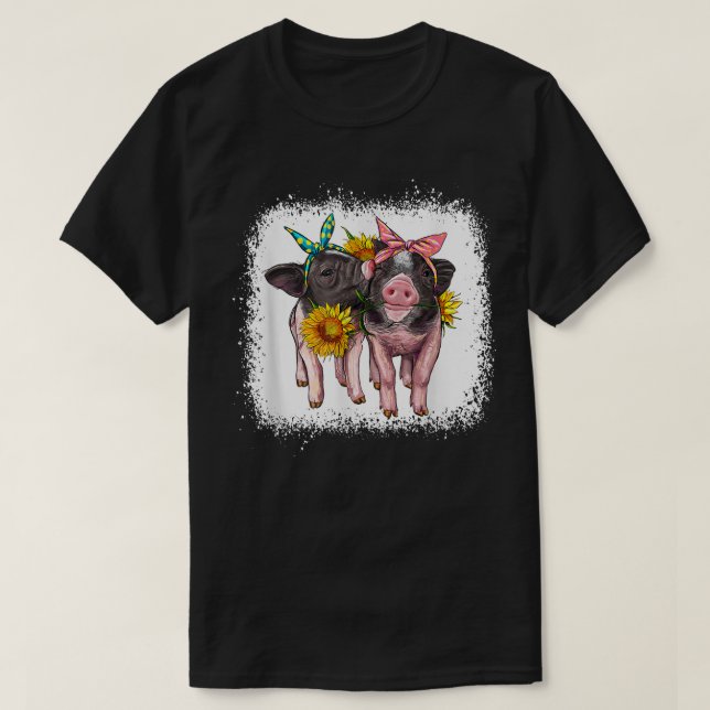 Western spädbarnsgris, blekt cute för pojkflicka t shirt (Design framsida)