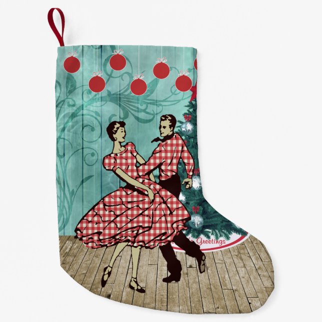 Western Square dansar par juldans Liten Julstrumpa (Framsidan)