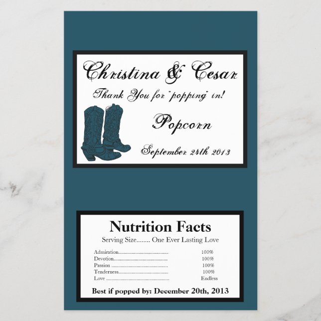 Western start av popcorn-blått cowboy flygblad (Framsidan)