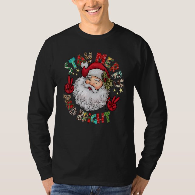 Western Stay Merry And Bright Santa Claus Hippie C T Shirt (Framsida)