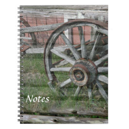 Western Stil Rustik Wagon Wheel Spiral bärbar dato Anteckningsbok