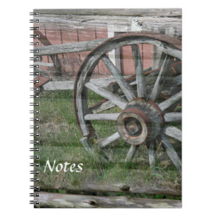 Western Stil Rustik Wagon Wheel Spiral bärbar dato Anteckningsbok