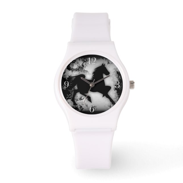 Western-stilfull prancing Horse Silhouette Armbandsur (Framsida)