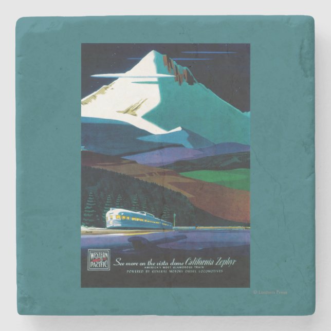 Western Stillahavs- Kalifornien Zephyrvintage Underlägg Sten (Framsidan)