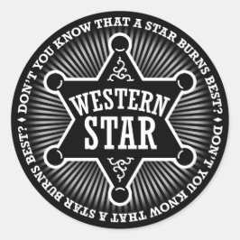 Western stjärna V2-etikett Runt Klistermärke
