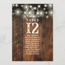 Western String Lights Table Number Seating Chart Inbjudningar