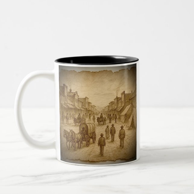 Western Style Parchment Mug Två-Tonad Mugg (Vänster)