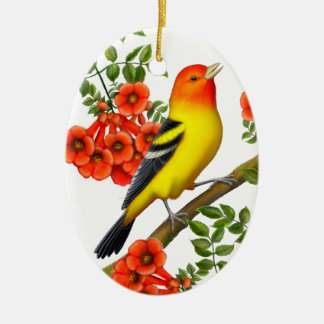 Western Tanager i Trumpet Vine Ornament