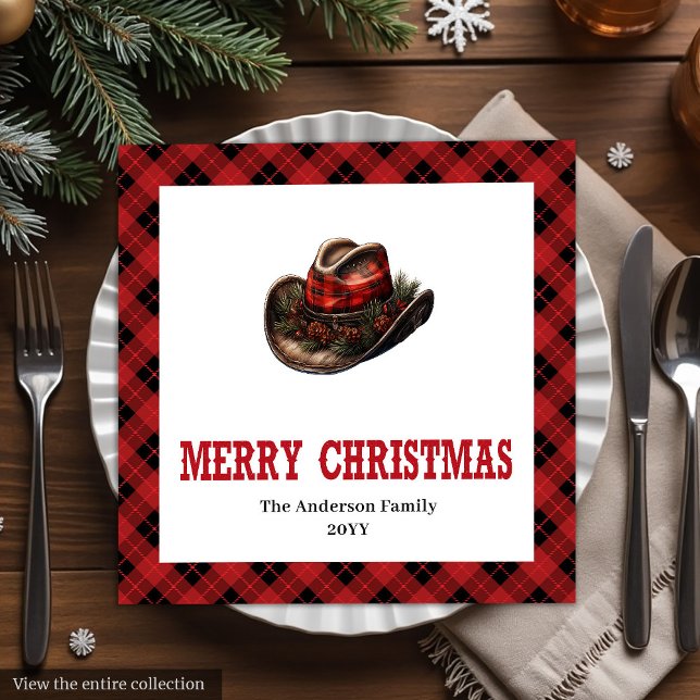 Western tartan napkins for holiday table setting pappersservett (Western tartan napkins for holiday table setting

)