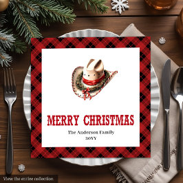 Western tartan napkins red black Christmas decor Pappersservett