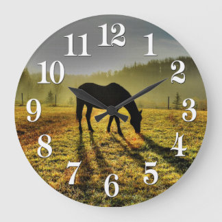 Western tema Horse Designer Gift-älskare Stor Klocka