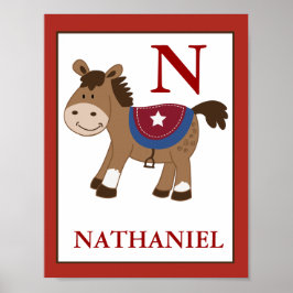Western tema Horse Nursery-utskrift Poster