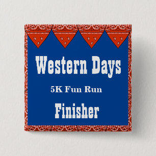 Western temaknapp Röd Bandana Knapp