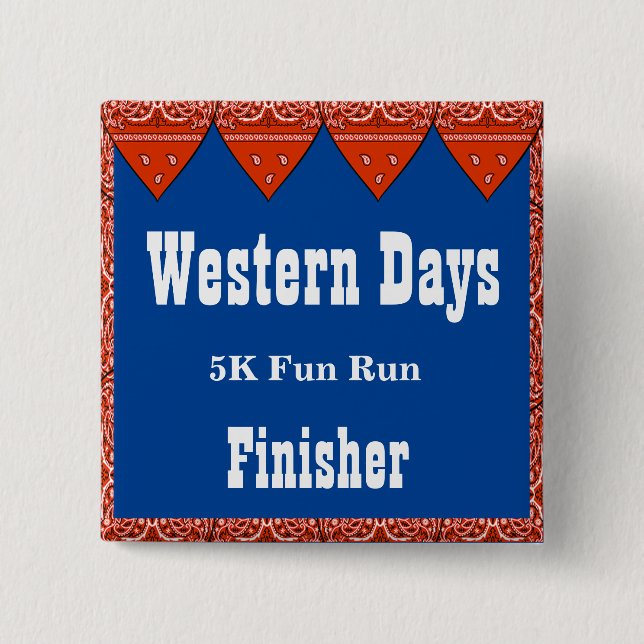 Western temaknapp Röd Bandana Knapp (Framsida)