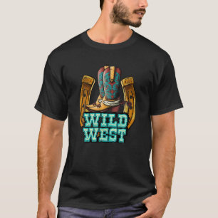 Western Texas Cowboy Boots Horseshoe Cowgirl Rodeo T Shirt