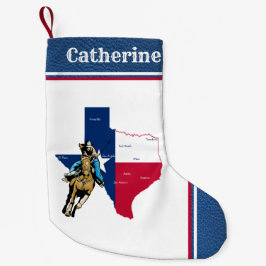 Western Texas Cowgirl på med hästFauxläder Liten Julstrumpa