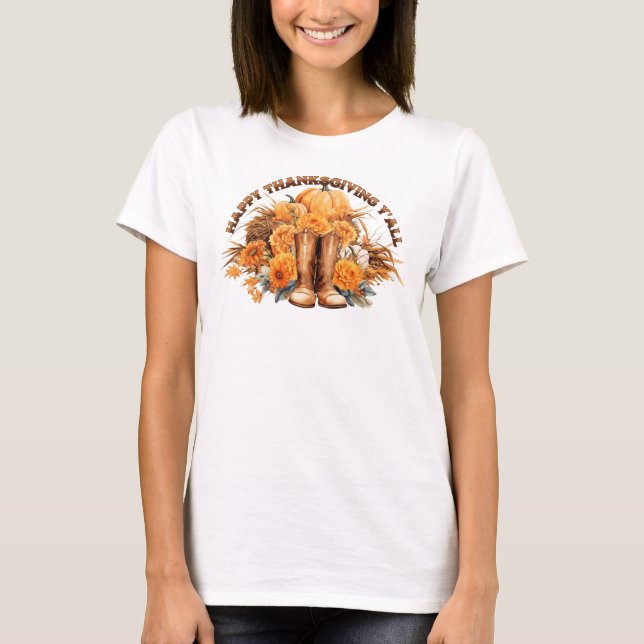Western Thanksgiving T Shirt (Framsida)
