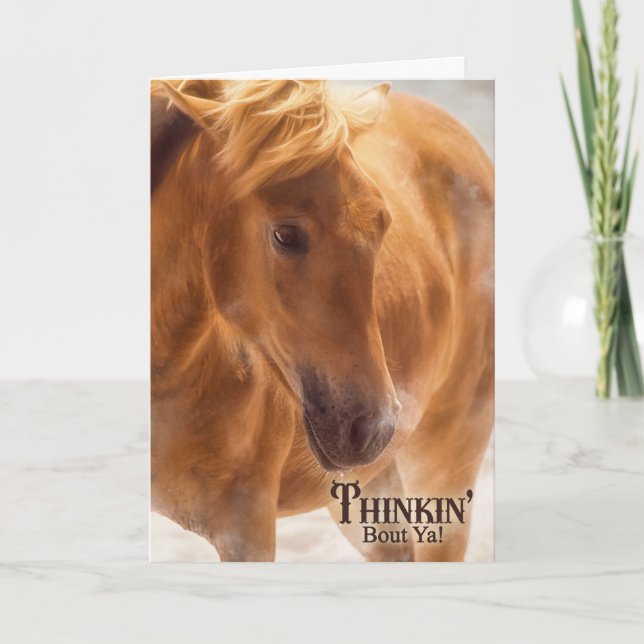 Western Theme Horse Lover Thinking Kort (Framsida)