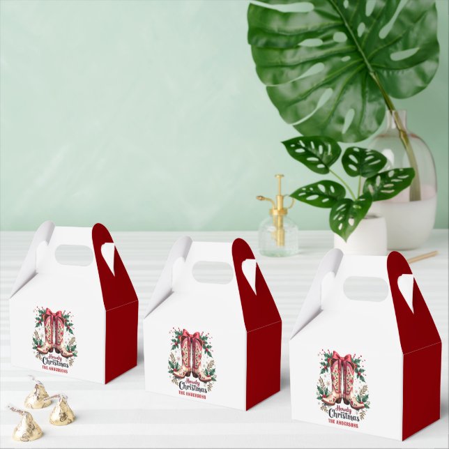 Western Theme Howdy Christmas Cowgirl Boots Presentaskar (Multipel)