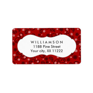 western tjänst för paisley bandana cowboy adressetikett