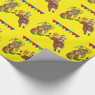 Western tjurryttare och Rodeoclown som slår in Presentpapper