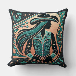 Western toolad läderutskrift kudde