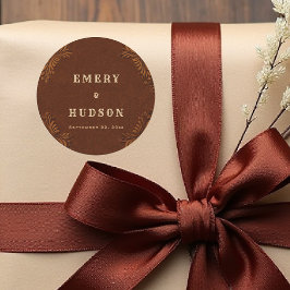Western Tooled Rustic Terracotta Cream Wedding Runt Klistermärke