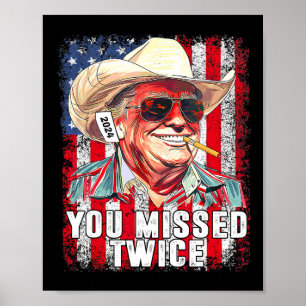 Western Trump 2025 Cowboy Du Miste Twuce Oss Amer Poster
