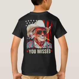 Western Trump Cowboy du missade Trump 2024 barn T Shirt