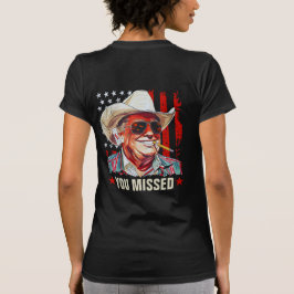 Western Trump Cowboy du missade Trump 2024 Kvinnor T Shirt