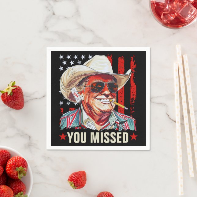 Western Trump Cowboy | Du missade Trump 2024 Pappersservett (Insitu)