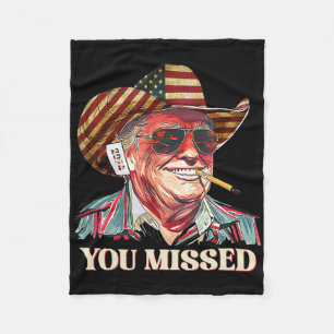 Western Trump Cowboy Du Miste Amerikanska Flaggan Fleecefilt