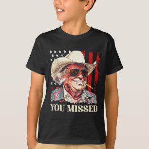 Western Trump Cowboy Du Miste Trump 2025 Flagga (o T Shirt