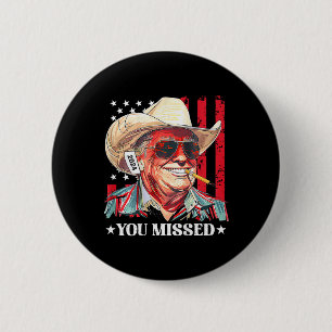 Western Trump Cowboy Du Miste Trump 2025 USA Flagg Knapp