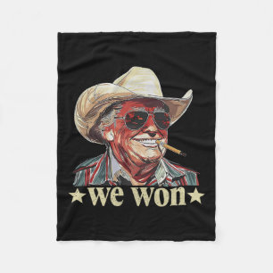 Western Trump Cowboy Vi Won American Flagga Cowboy Fleecefilt