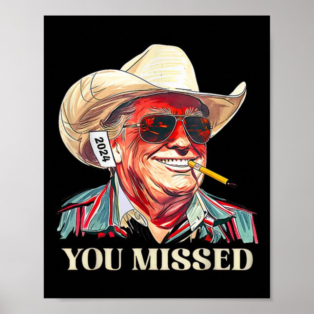 _western trumpecowboy du missat amerikansk Flagga Poster (Framsidan)