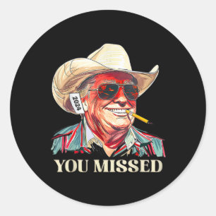 _western trumpecowboy du missat amerikansk Flagga Runt Klistermärke