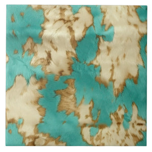 Western turkos Cream Cowhide Kakelplatta