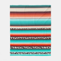 Western turkos Terracotta Rand Cow-utskrift