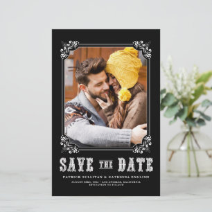 Western typografi Foto Ram Black Spara datum