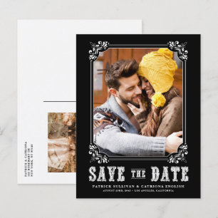 Western Typography Foto Ram Svart Spara Datum Meddelande Vykort