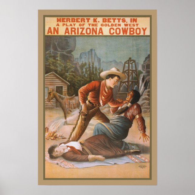 Western uppspelning av vintage poster (Framsidan)