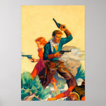 Western utskrift #5, vintage