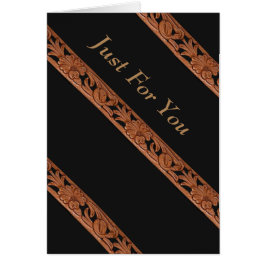 Western utskrift av färgat läder i Bälte Hälsningskort