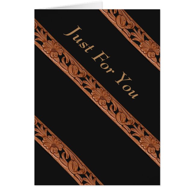 Western utskrift av färgat läder i Bälte Hälsningskort (Framsidan)