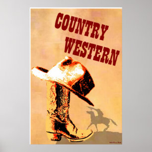 Western utskrift av land poster