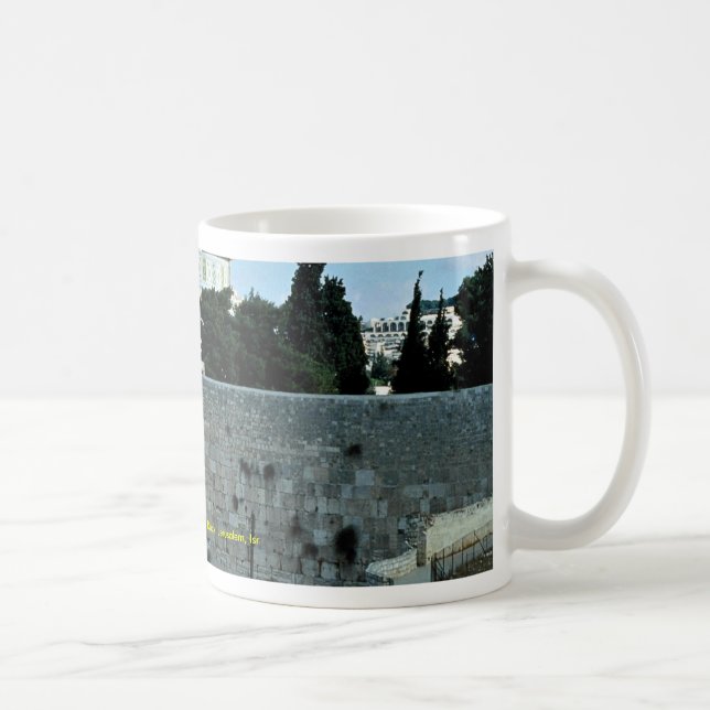 Western vägg med kupolen av stenen, Jerusalem, Isr Kaffemugg (Höger)