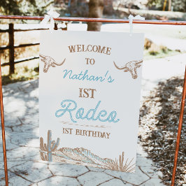 Western välkomstskylt för Cowboy First Rodeo Birth Fototryck